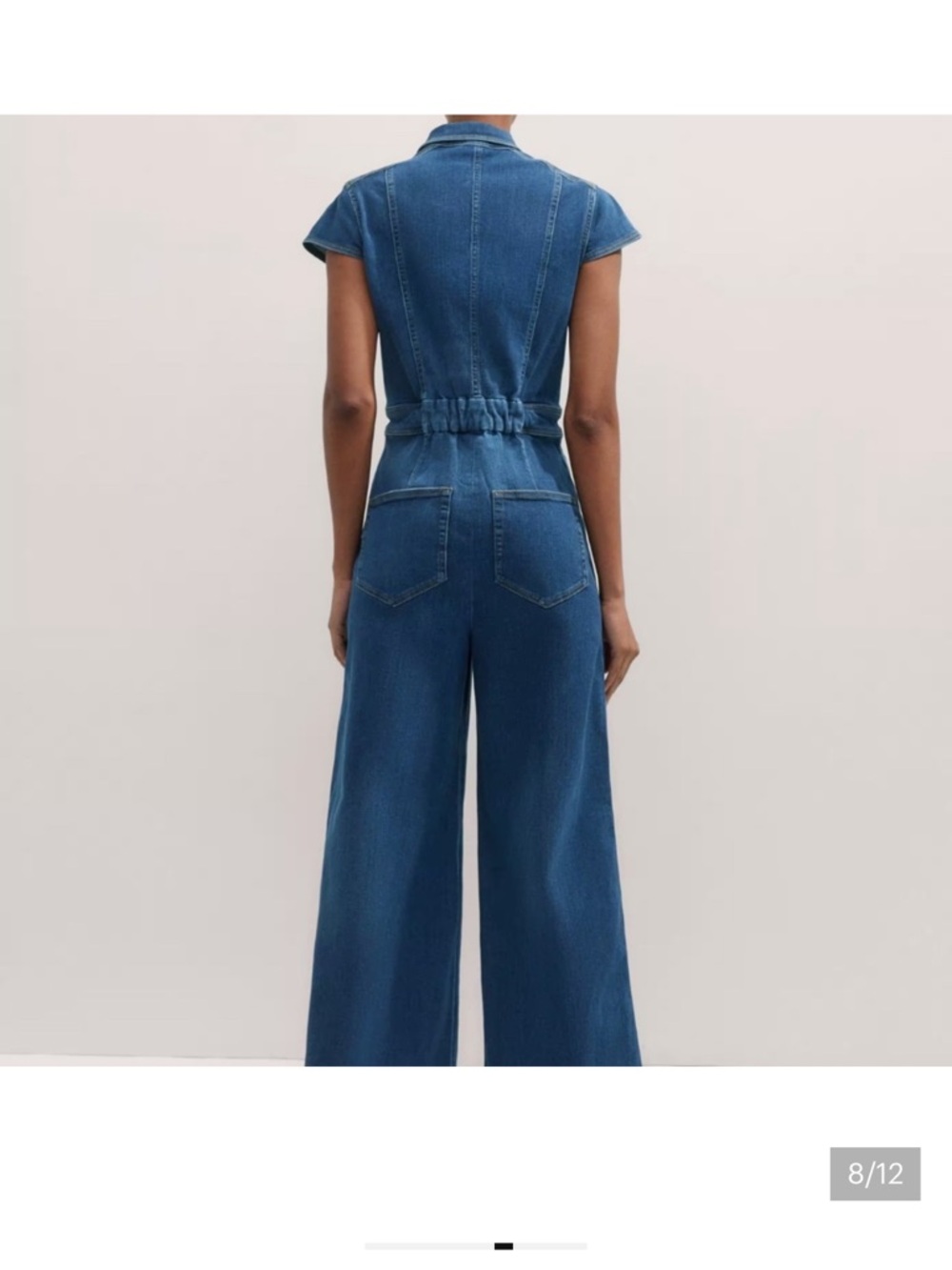 Me+Em Denim travel palazzo stretch jumpsuit size 6 - Picture 9 of 12